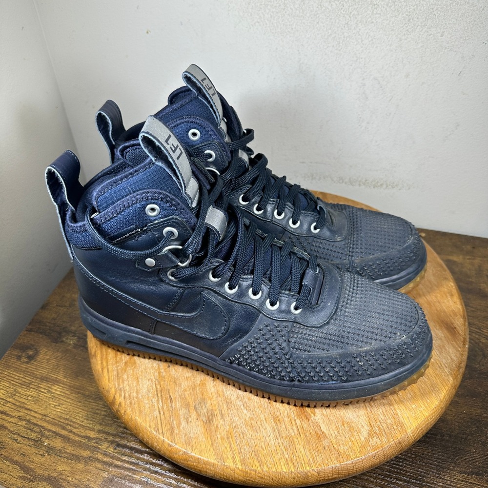 Nike Lunar Force 1 Duckboot Obsidian Navy Blue Gum Sole 805899-400 Mens High Top